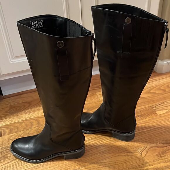 Franco Sarto Women’s Black Rounded Toe Becky Wide Calf Knee High Boots- Size 6M - Picture 5 of 16